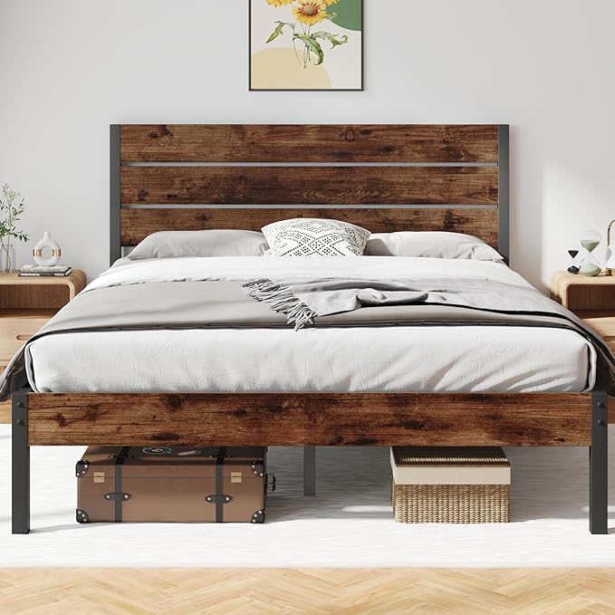 Allewie Fluest Queen Bed Frame with Headboard and Footboard