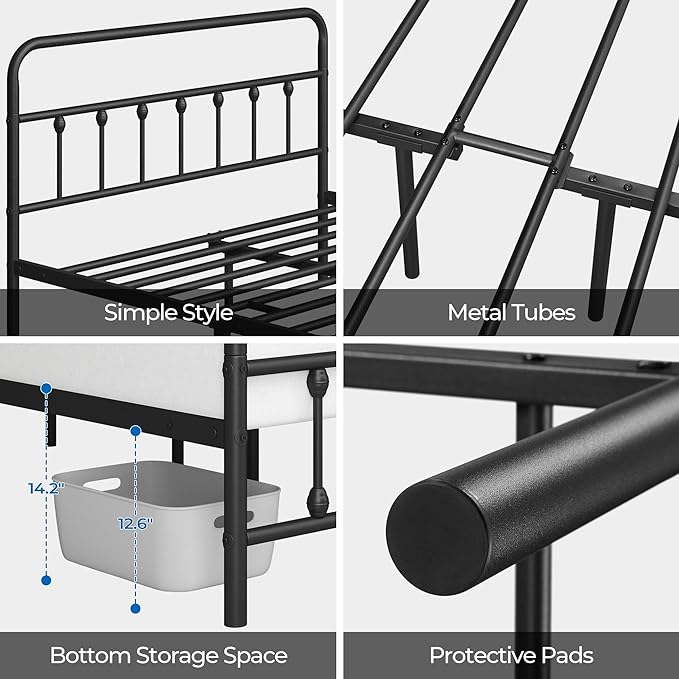 Yaheetech Classic Metal Platform Bed Frame Mattress Foundation Review